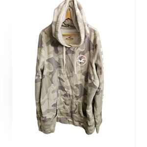 Hollister Hoodie Camo 90s Y2K Large Graphic